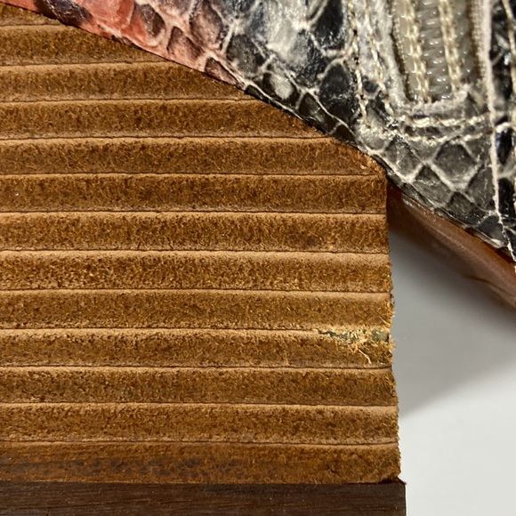 Anthropologie Korks Leyland Leather Snake Print Booties - Picture 11 of 13